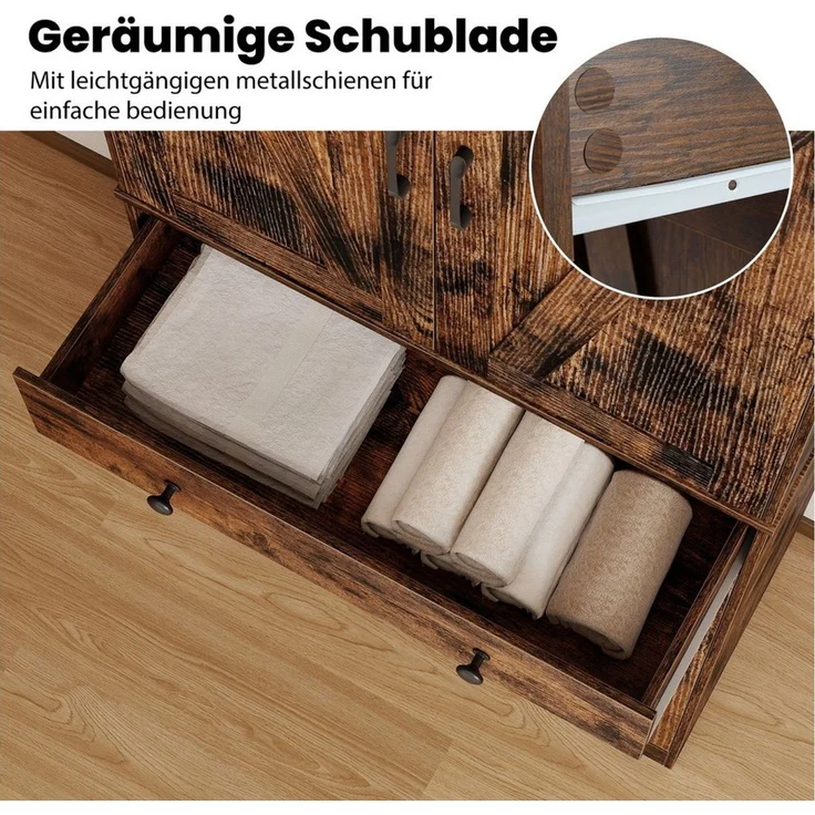 COSTWAY Vorratsschrank Küchenbuffet mit verstellbarem Regal, Schublade weiß – Bild 3