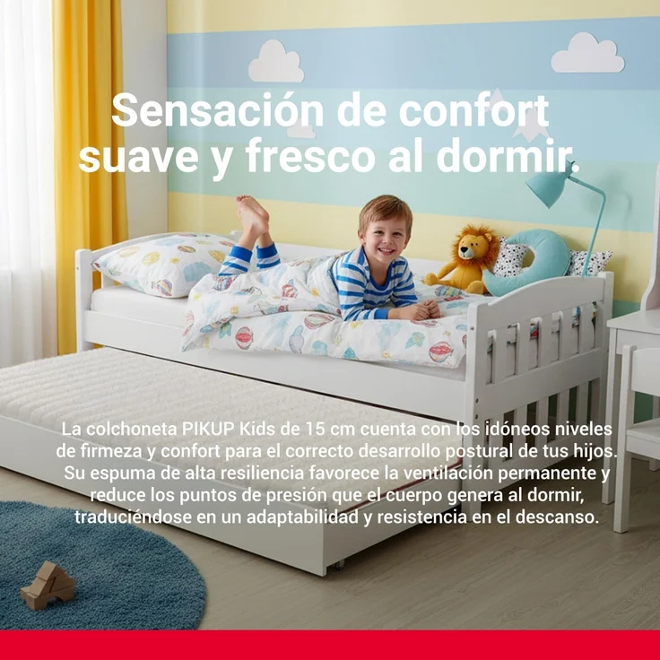 PIKOLIN - Matratze 105x190 cm für Ausziehbett, Kinderbett, Etagenbett, Jugendmatratze, HR-Schaum, extra Komfort, waschbarer Bezug, hohe Atmungsaktivität – Bild 7