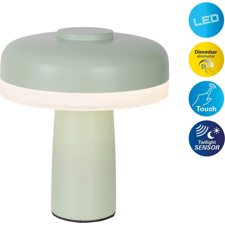 näve LED Tischleuchte Pilu, Dimmfunktion, USB-Ladefunktion, LED wechselbar, Warmweiß, Akku, inkl. USB-Kabel 80cm, stufenweise dimmbar per Berührungssensor – Bild 5