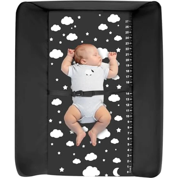 Wickelstation für Baby, Wickeltisch, faltbar, tragbar, Wickeltisch, faltbar, tragbar, mit Aufbewahrungskorb, maximale Belastung von 25 kg,80 x 58 x 90 cm - Schwarz – Bild 2