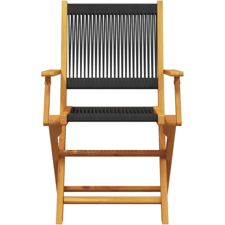 vidaXL Klappstühle, 8 Stück, schwarzes Massivholz Akazie 3214567 – Bild 4