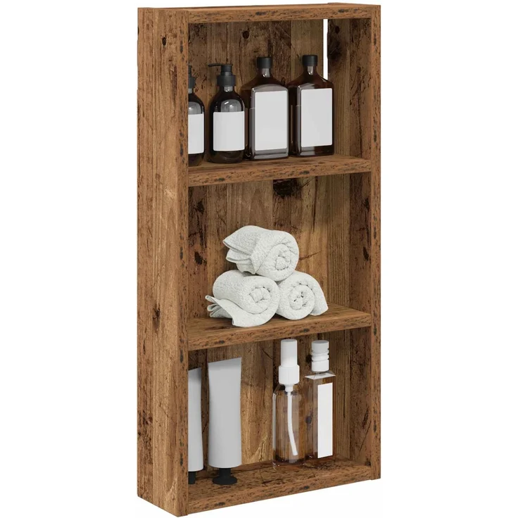 vidaXL Badezimmer-Wandschrank Altholz 30 x 10 x 60,5 cm Holzwerkstoff 889325 – Bild 3