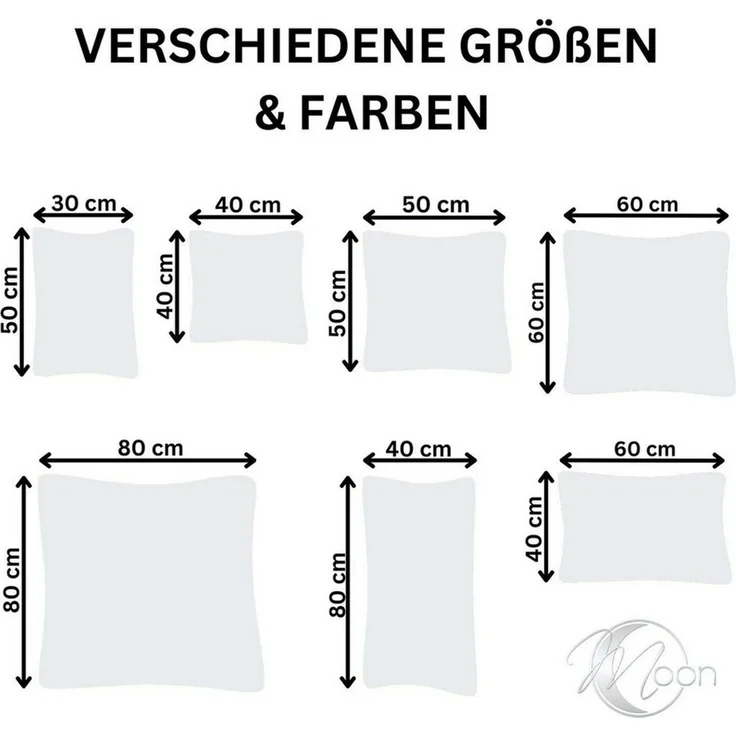 MOON Kissenbezug / Seitenschläferkissenbezug, 2er Pack, 100% Baumwolle, Linon, Weiß, 30x50 – Bild 2