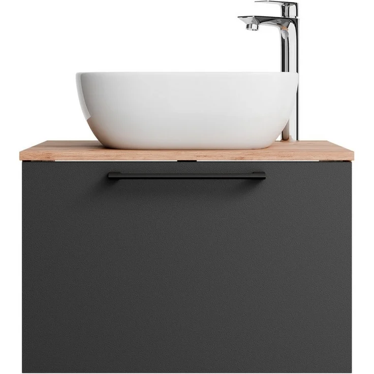 Planetmöbel Badmöbel-Set Astra, (Badezimmer Möbel im modernen Design, 2-St), Waschtisch und Waschbecken weiß – Bild 1