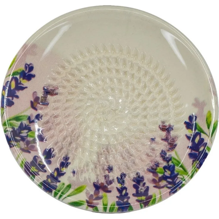Kaladia Multireibe Reibeteller mit Lavendelblüten, Keramik, handbemalte Küchenreibe - Made in Spain