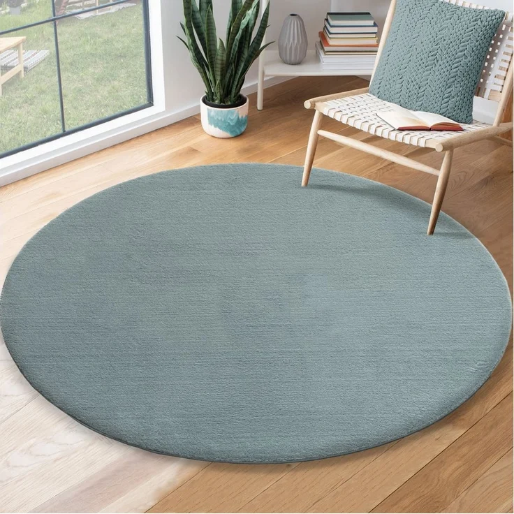 the carpet Teppich Relax round, rund, Höhe: 16 mm, waschbarer Wohnzimmer Teppich modern rutschfest – Bild 1