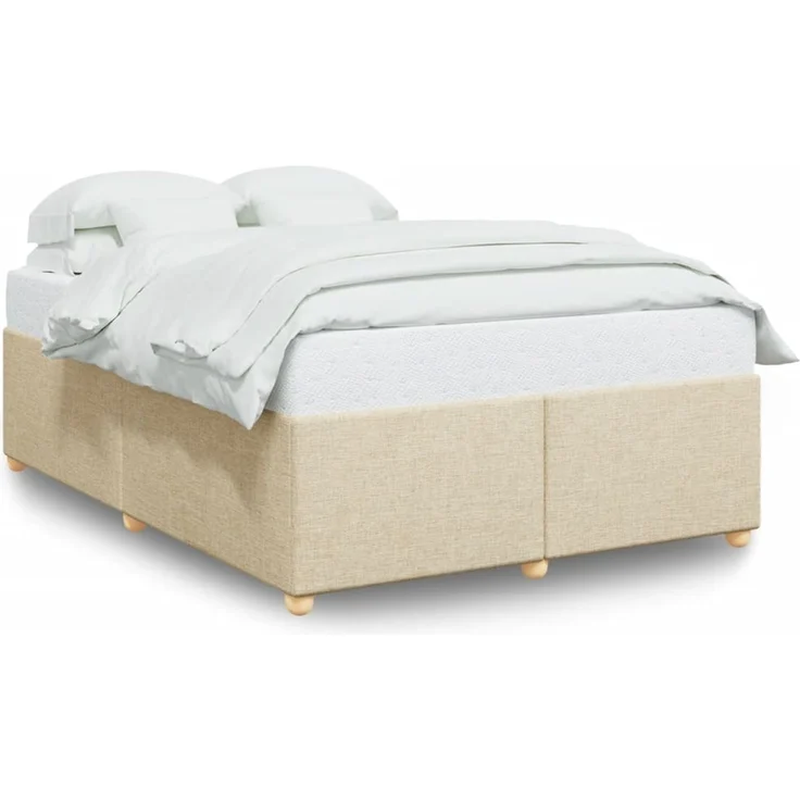 vidaXL Bettgestell ohne Matratze Creme 160x200 cm Stoff 3284748 – Bild 2