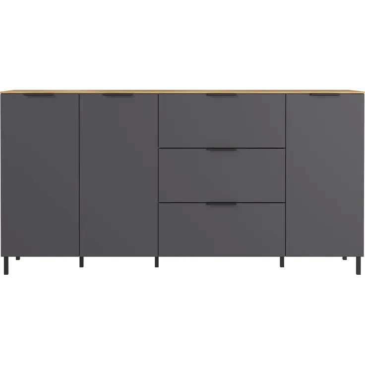 Germania Sideboard 1476-549 GW-California, in Graphit/Navarra-Eiche-Nb, mit drei Türen, 192 x 98 x 40 cm (BxHxT)