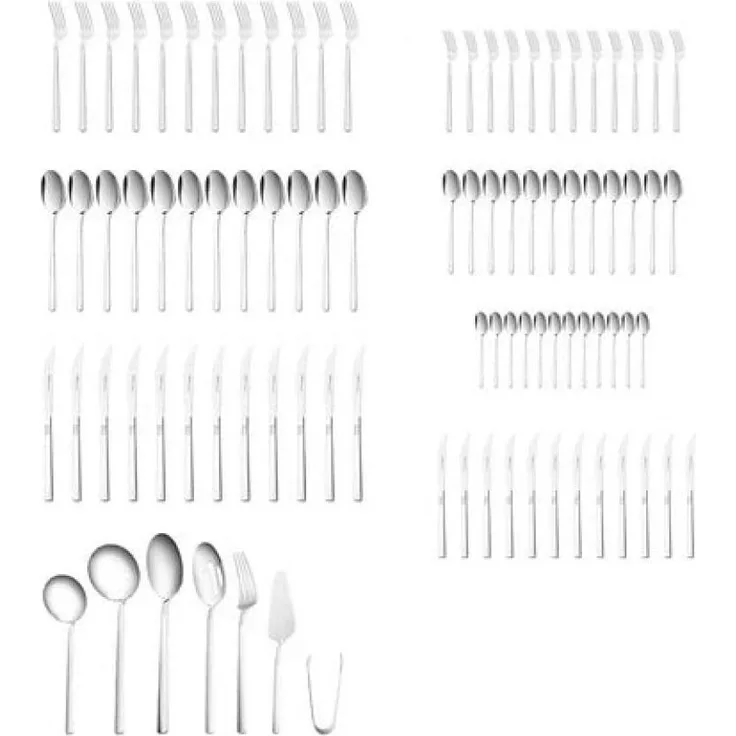 Karaca Besteck-Set Karaca Nil Elegance Besteckset für 12 Personen, 91 Teilig