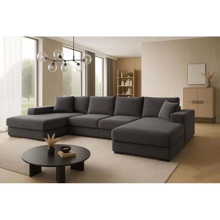 Ecksofa VIENA 328x182 cm mit Schlaffunktion, Bonellfederkern und Bettkasten – Bild 1