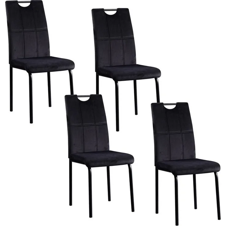 HTI-Living Esszimmerstuhl Stuhl Denton Velvet Schwarz (Set, 4 St), Esszimmerstuhl Samt