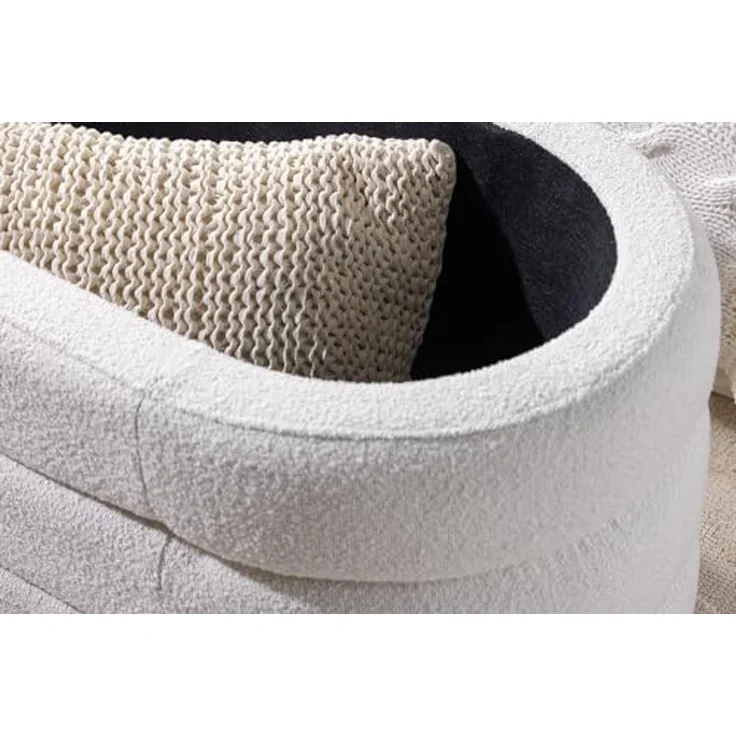 riess-ambiente Sitzbank VOGUE 115cm creme weiß (Einzelartikel, 1-St), Wohnzimmer · Bouclé · rund · mit Stauraum · Scandinavian Design – Bild 5