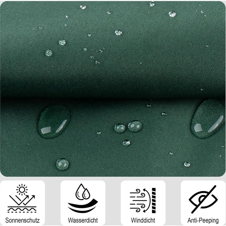 SUNNY GUARD Balkon Sichtschutz 90x500 cm Balkonabdeckung PES UV-Schutz Balkonverkleidung wetterfester,mit Kabelbinder,Verde – Bild 2