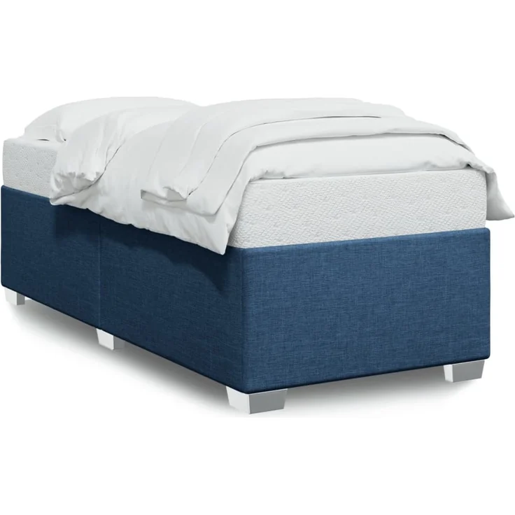 vidaXL Bettgestell ohne Matratze Blau 90x190 cm Stoff 3284442 – Bild 1