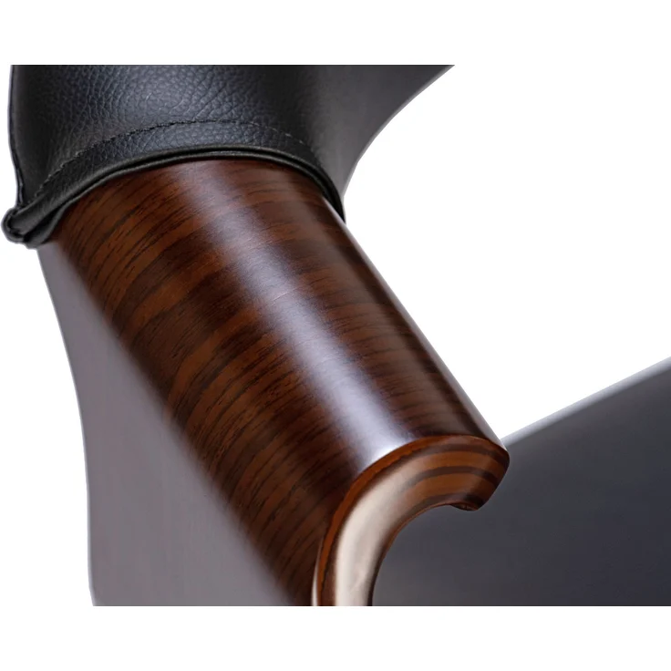 CLP 2er Set Esszimmerstuhl Foley mit Armlehne und Holzgestell,walnuss/schwarz Kunstleder – Bild 6