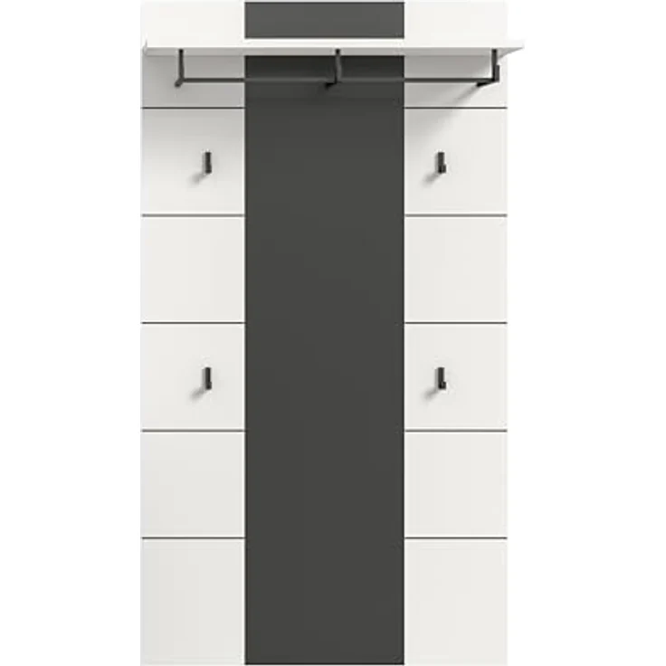 xonox. home - Paneel Canu 80 x 145 x 29 cm in Basalt grau und weiß Nb. - Wandpaneel Wandboard Wandgarderobe Garderobenwand Garderobenpaneel Flurpaneel - modern & stilvoll – Bild 3