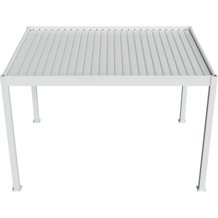 Weide E-Deluxe Plus elektrische Pergola Voll-Aluminium 3x4m mit Lamellendach weiß – Bild 2