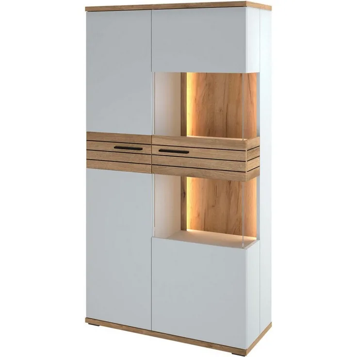 set one by Musterring Vitrine Quincy (1-St) Mit Glas und LED, in Anthrazit/Lichtgrau erhältlich, 80 cm breit