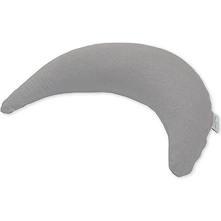 Theraline Stillkissen Der Bambusmond, Mikroperlen-Füllung, Bezug aus Bio-Baumwolle und Bambusfasern, 140 cm, Melange Mittelgrau – Bild 1