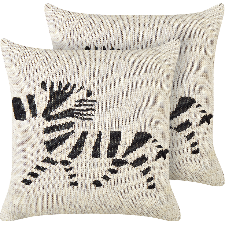 Kissen 2er Set Für Kinder JABORI Baumwolle 45 x 45 cm Beige