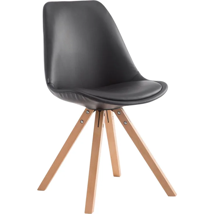Besucherstuhl TIRANA - Kunstleder Schwarz 47.5x55.5x83.5 cm | Besucherstühle Konferenzstuhl Wartezimmerstuhl Bürostühle Bürostuhl Konferenzraum