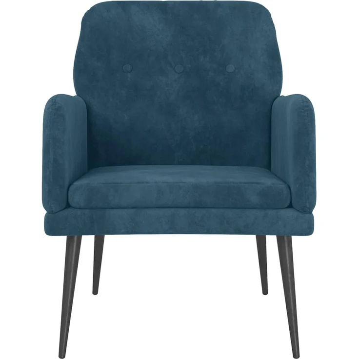 Sessel wohnzimmer, Relaxsessel Blau 62x79x79 cm Samt – Bild 3