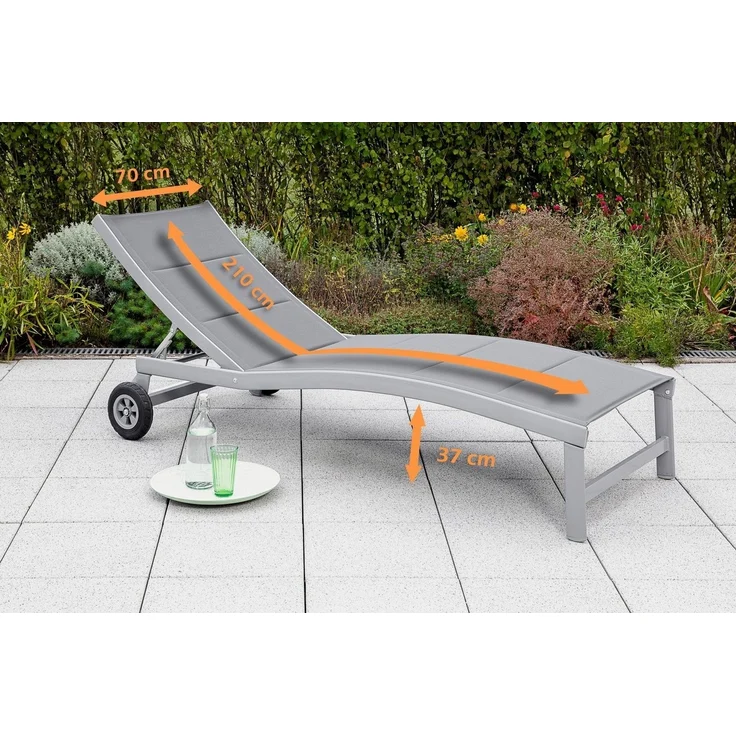 MERXX Gartenliege San Marino, 1 St, Aluminium – Bild 2