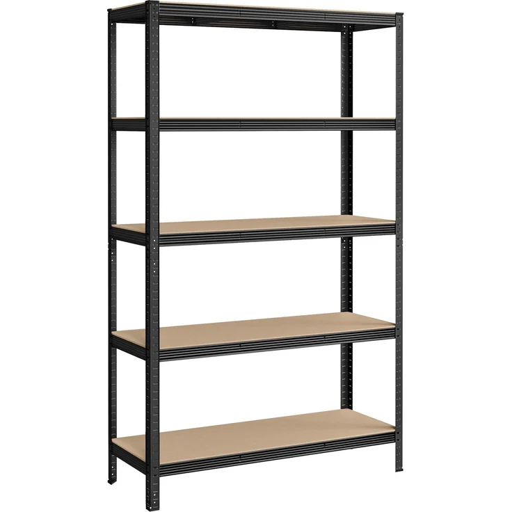 Songmics Schwerlastregal mit 5 Ablagen, Stahl / MDF, Schwarz, 200 x 60 x 120 cm – Bild 2