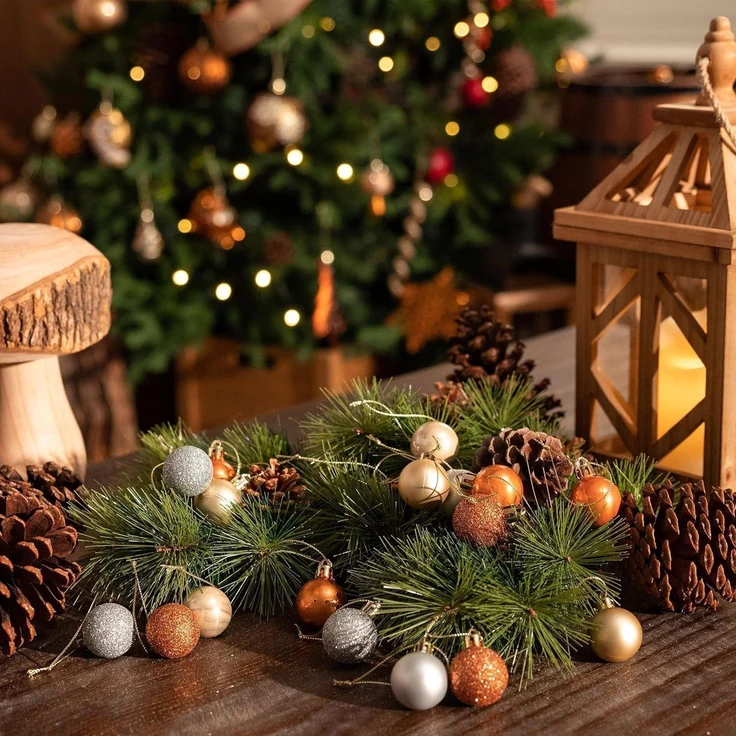 Valery Madelyn Weihnachtskugeln Set 49 Stück Geschenkpaket Bronze – Bild 3