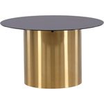 Livetastic Couchtisch, schwarz/gold, rund, 80x46x80 cm, aus Metall und Glas, einfacher Aufbau