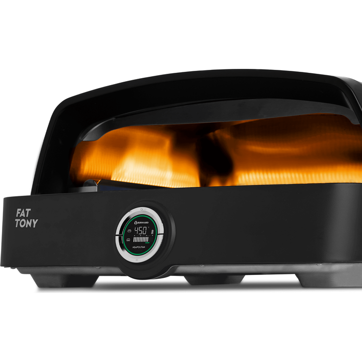 BURNHARD® Gas-Pizzaofen Fat TONY mit Pizzaschieber, 2-tlg, inkl. Cordierit-Pizzastein, geeignet für Terrasse, Balkon und Garten - Schwarz - #946410 – Bild 7