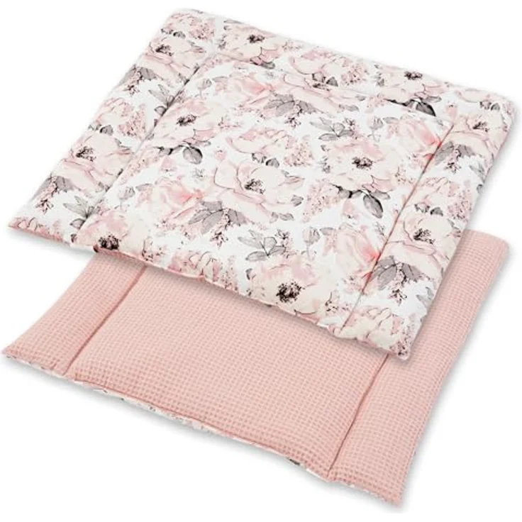 Wickelauflage für Babys 75x72 cm - Weiche Baumwolle, Abwaschbar - Wickelkommode & Wickeltischauflage Wilde Rose – Bild 3