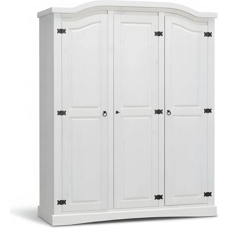 'New Mexico' 3-türiger Kleiderschrank, Kiefer, weiß