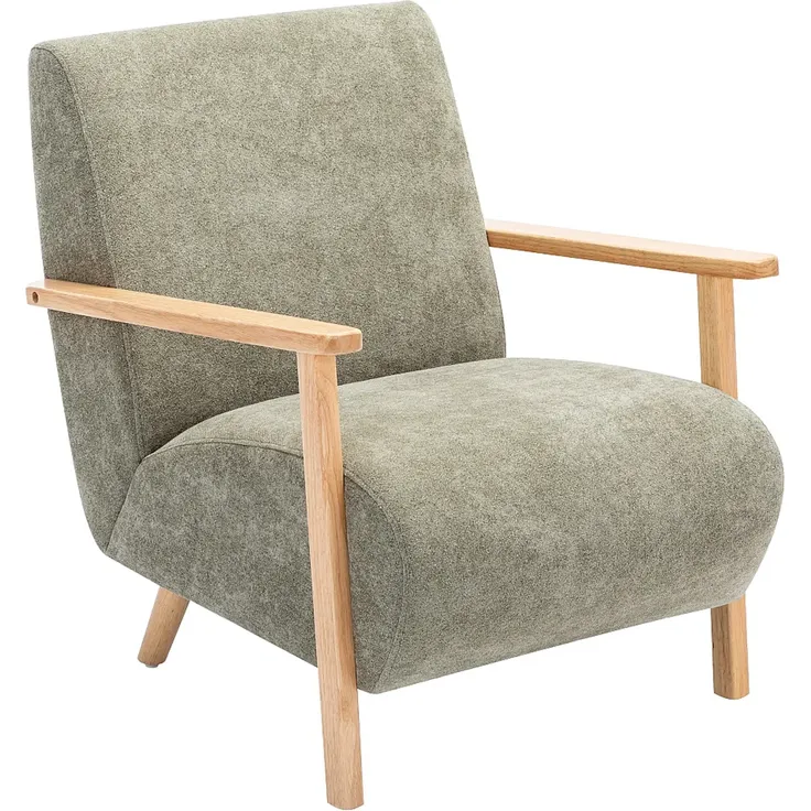 Vente-unique - JULOMO - Sessel mit gerader Rückenlehne - Holz, Platte - Holz - Grün - 70 x 82 x 81 cm