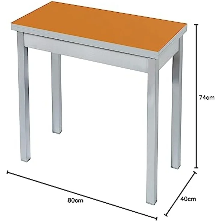 ASTIMESA Buchart: Küchentisch, Metall, Orange, 80 x 40 cm – Bild 2