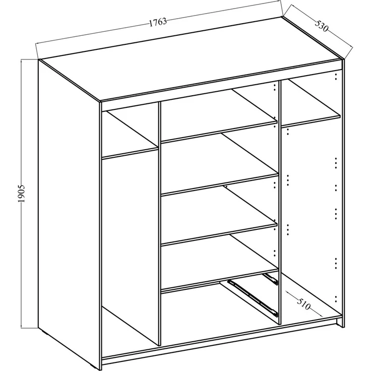 AX LIVING Schubladenschrank Garderobe weiß Schrank Storicos 4T 176,3cm – Bild 6