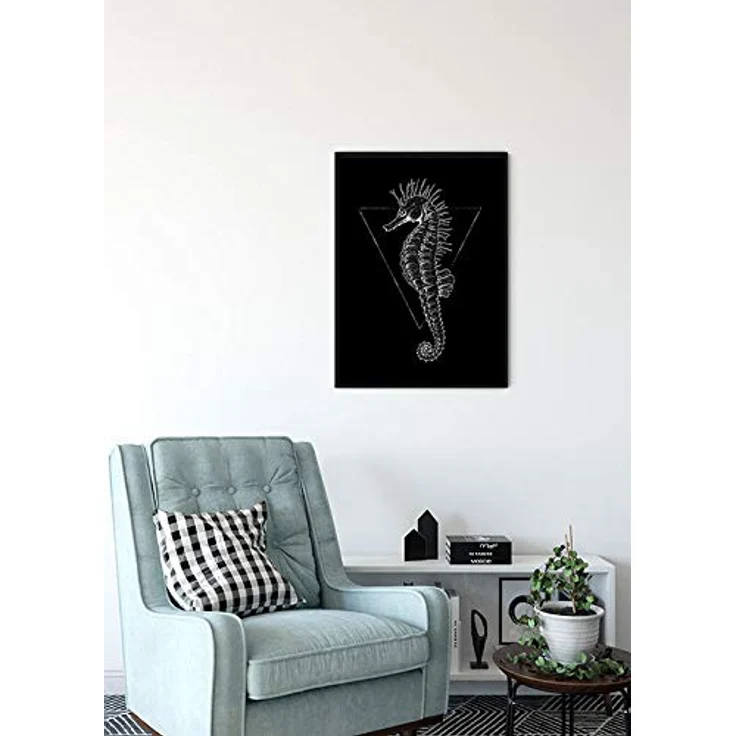 Komar Wandbild Sea Horse Black, Poster 50 x 70 cm, fotorealistischer Kunstdruck, ohne Rahmen, seidenmatte Oberfläche, FSC-zertifiziert, Made in Germany – Bild 4