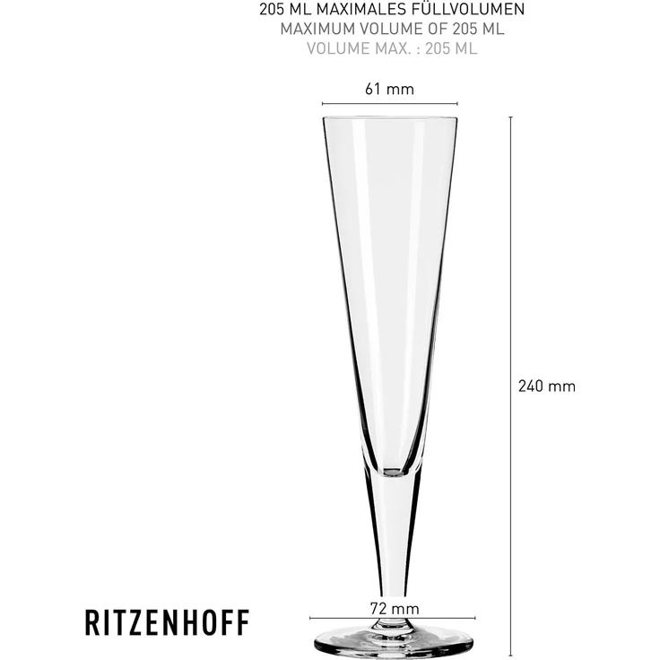 Ritzenhoff 'GOLDNACHT' Sekt- & Champagnergläser 2er-Set, Kristallglas multicolour, 7.2 x 24 x 7.2 cm – Bild 6