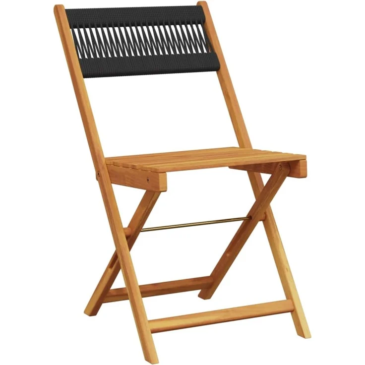 vidaXL Gartenstühle 8 Stk. Klappbar Schwarz Massivholz Akazie 3214603 – Bild 2