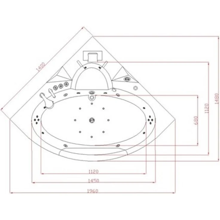 PureHaven Whirlpool 140x140 cm Wasserfall Heizung Lichttherapie Soundsystem Reinigungsprogramm Bluetooth-Soundsystem – Bild 15