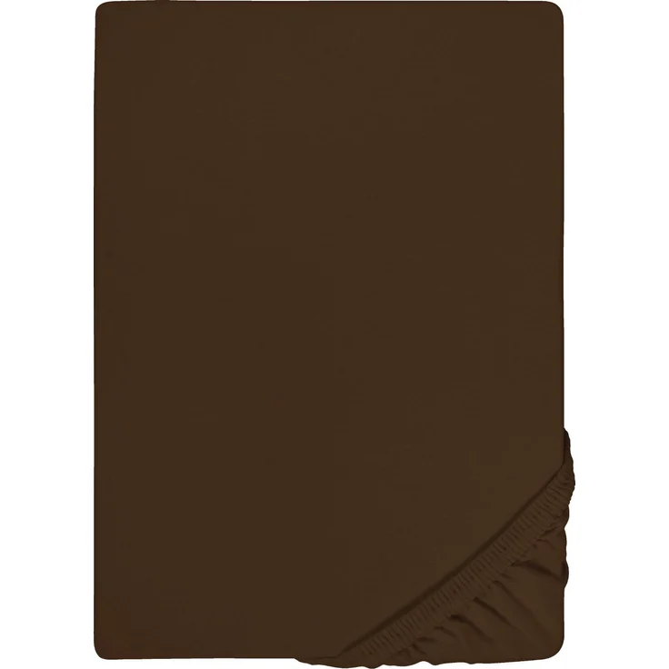 biberna Feinjersey-Spannbetttuch 0077144, topas / mocca, 1x 90x190 cm - 100x200 cm – Bild 5