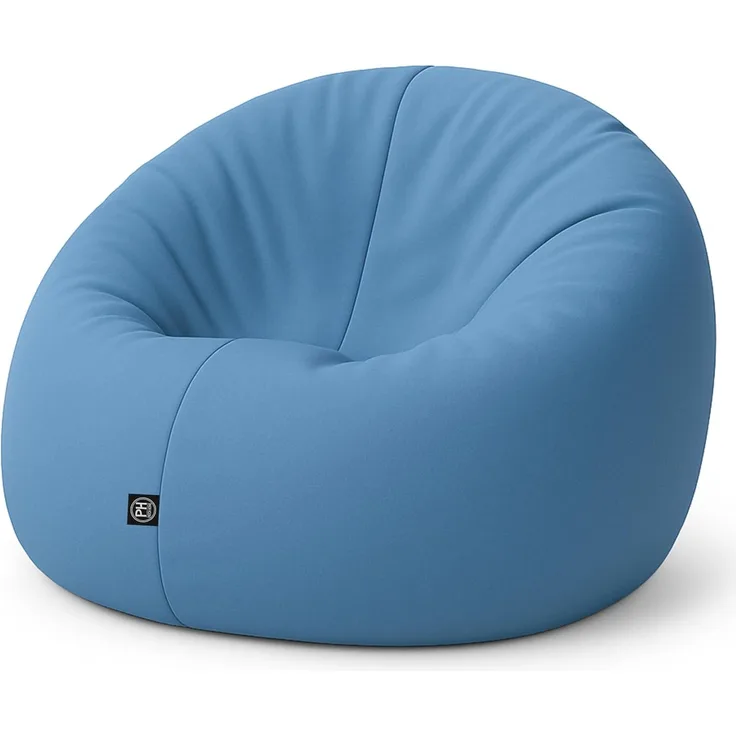 PATCH HOME 2-in-1 Sitzsack Sessel - Gaming Bean Bag mit Reißverschluss - Bereits befüllt, Ergonomisch & Robust für Kinder & Erwachsene - Indoor & Outdoor, Wetterfest (Blaugrau, 155cm)