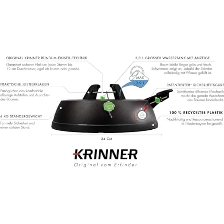 Krinner 'GreenLine Comfort Grip S' Christbaumständer, Ø: 34 cm – Bild 8
