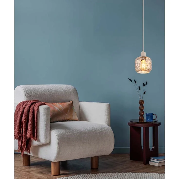 Pendelleuchte, höhenverstellbar, Glas rauchfarben, H 120 cm – Bild 2