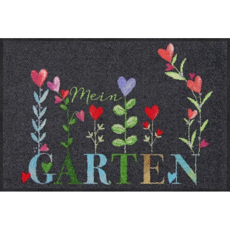 Salonloewe Fußmatte Salonloewe MEIN GARTEN GREY Fußmatte Wohnmatte 50x75 cm, rechteckig, Höhe: 7 mm, In- und Outdoor, waschbar bei 40° Grad und trocknergeeignet – Bild 3