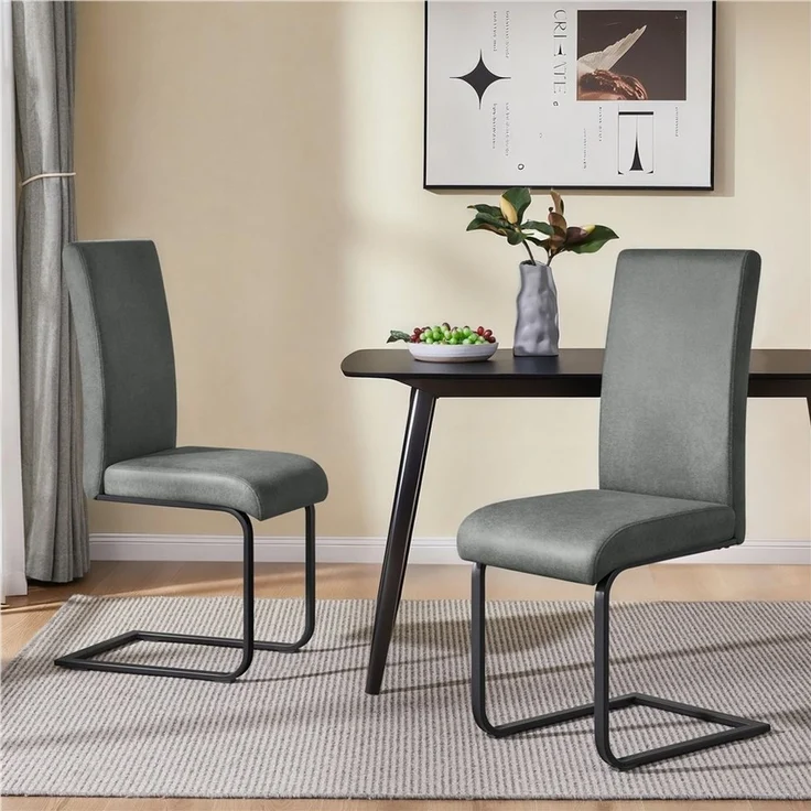 Yaheetech Esszimmerstuhl 2/4/6-er Küchenstuhl (2 St), Schwinger Polsterstuhl mit Ergonomischer Rückenlehne & Metallbeine – Bild 5