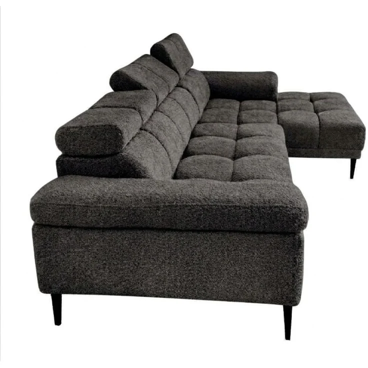 Ecksofa Schlafsofa SENVELIO RELAX in Stoff Glam Anthrazit Ottomane Rechts – Bild 5