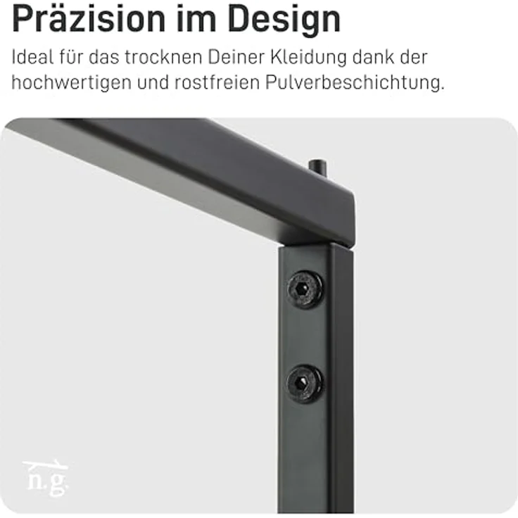 Natural Goods Berlin Kleiderständer KREUZ, Kleiderstange aus stabilem Metall, Freistehende Garderobenstange – Bild 5