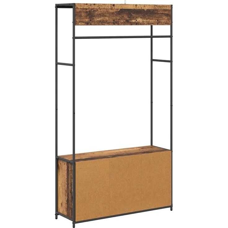 vidaXL Garderobenständer mit Schuhbank Altholz 100 x 32 x 180,5 cm 8012036 – Bild 5