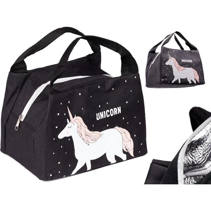 LA CUTE Lunchbox Isoliertasche Einhorn Kinder Thermotasche faltbar für Lunch & Snacks, (Einzelne Isoliertasche für Frühstück, Mittagessen oder Snacks, Kompakte Einzeltasche für Frühstück, Lunch oder Snacks unterwegs), Leichte, faltbare Isoliertasche fü... – Bild 2